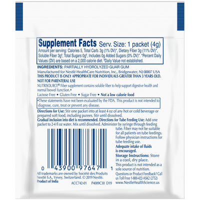 Nutrisource® Fiber Oral Supplement, 4 Gram Packet, 1 Each (Nutritionals) - Img 2