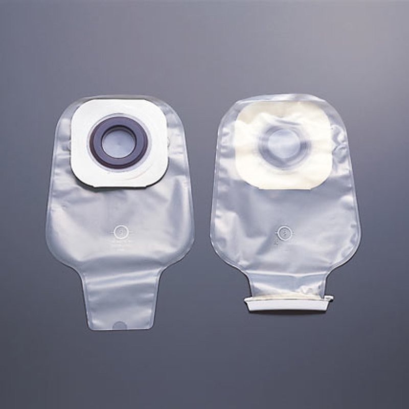 Karaya 5 One-Piece Drainable Transparent Colostomy Pouch, 12 Inch Length, 1-3/8 Inch Stoma, 1 Box of 10 (Ostomy Pouches) - Img 1