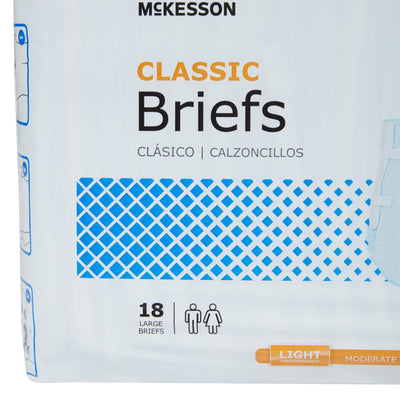 McKesson Classic Light Absorbency Incontinence Brief, Large, 1 Bag of 18 () - Img 7
