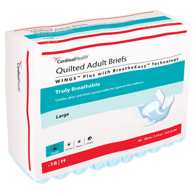 Wings™ Quilted Plus with BreatheEasy™ Technology Incontinence Brief, Large, 1 Case of 72 () - Img 3