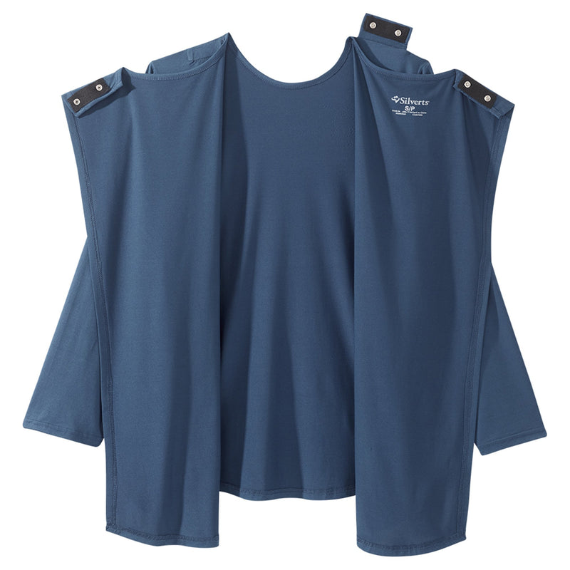 Silverts® Open Back Adaptive Shirt, 3X-Large, Navy Blue, 1 Each (Shirts and Scrubs) - Img 4