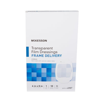 McKesson Octagonal Sterile Dressing with Frame-Style Delivery, 6 x 8 Inch, Transparent, 1 Box of 10 (Advanced Wound Care) - Img 4