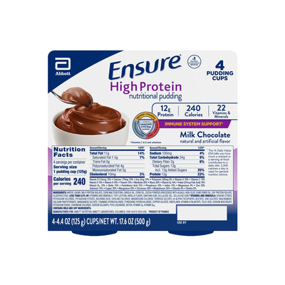 ENSURE, PUDDING CUP HI PROTEINCHOCOLATE 125G (4/PK 6PK/CS) (Nutritionals) - Img 1