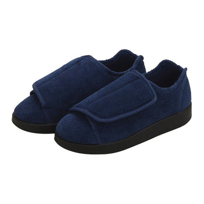 Silverts® Women's Double Extra Wide Easy Closure Slippers, Navy Blue, Size 7, 1 Pair (Slippers and Slipper Socks) - Img 1