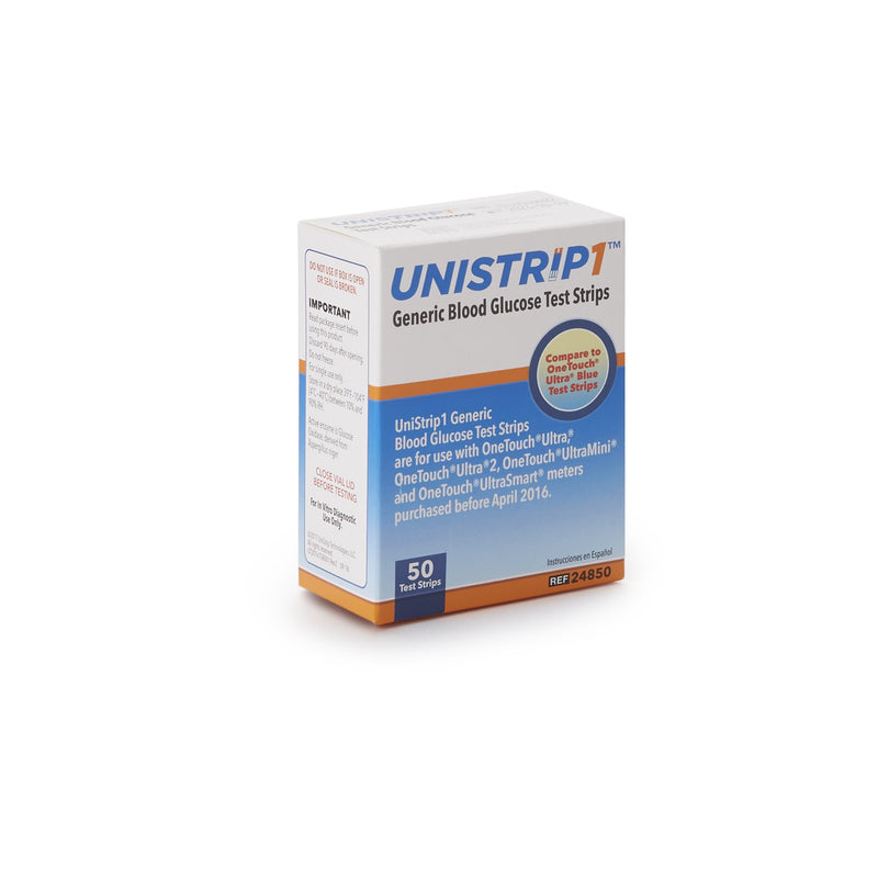 Unistrip™ Blood Glucose Test Strips, 1 Case of 1200 (Diabetes Monitoring) - Img 2