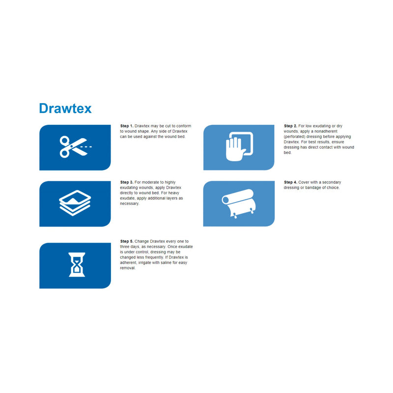 Drawtex® Hydroconductive Wound Dressing, 3 x 30 Inch, 1 Box of 5 (Advanced Wound Care) - Img 4