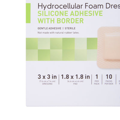 McKesson Silicone Adhesive with Border Silicone Foam Dressing, 3 x 3 Inch, 1 Box of 10 (Advanced Wound Care) - Img 5
