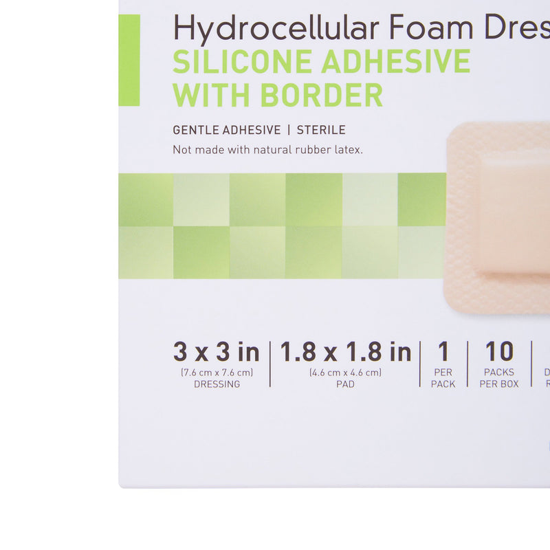 McKesson Silicone Adhesive with Border Silicone Foam Dressing, 3 x 3 Inch, 1 Box of 10 (Advanced Wound Care) - Img 5