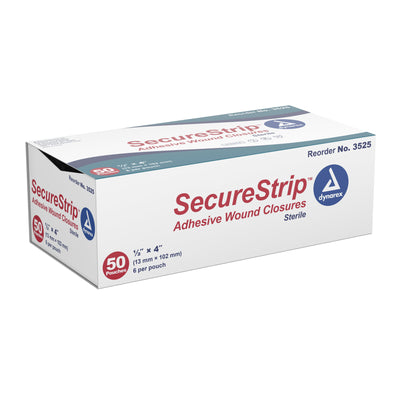 dynarex® Secure Strip™ Adhesive Wound Closure Strip, ½ by 4 Inches, 1 Pack (Skin Closure Strips) - Img 3