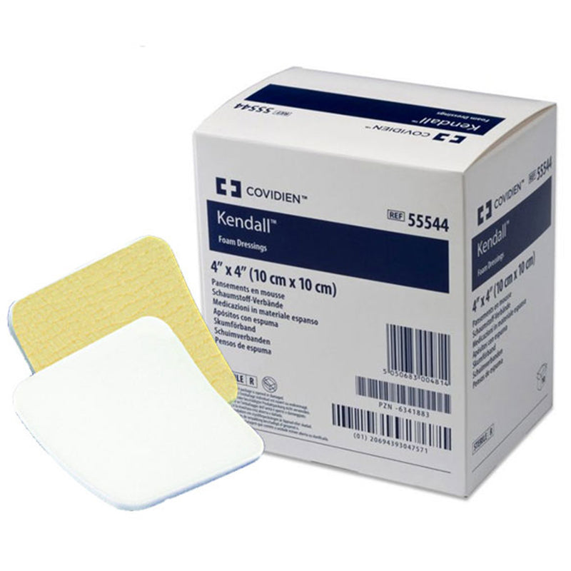 Kendall™ Adhesive with Border Foam Dressing, 4 x 4 Inch, 1 Box of 10 (Advanced Wound Care) - Img 1