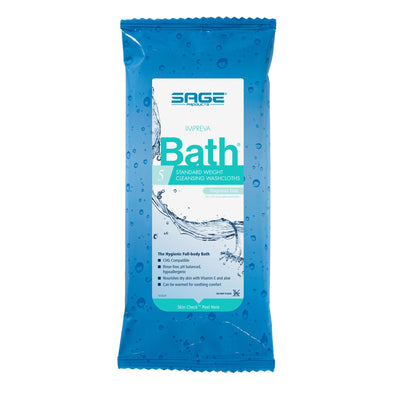 Sage Comfort Bath Rinse-Free Wipes, Aloe, Unscented, Soft Pack, 1 Pack (Skin Care) - Img 2