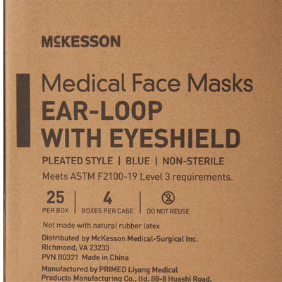 McKesson Procedure Mask with Eye Shield, 1 Box of 25 (Masks) - Img 5