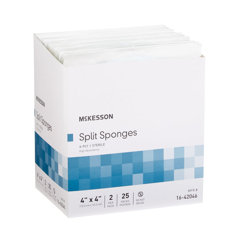McKesson IV/Drain Split Dressing, 4 x 4 Inch, 1 Box of 25 (General Wound Care) - Img 6