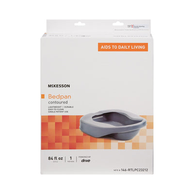 McKesson Reusable Contoured Bedpan, 84 oz., 1 Case of 6 (Bedpans) - Img 2