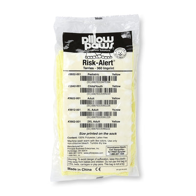 Pillow Paws® Yellow Risk Alert® Terries™ Slipper Socks, XL Adult, 1 Case of 48 (Slippers and Slipper Socks) - Img 1