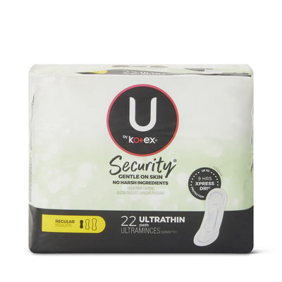 U by Kotex® Security® Ultra Thin Pad, Regular Absorbency, 1 Bag of 22 (Feminine Protection) - Img 3