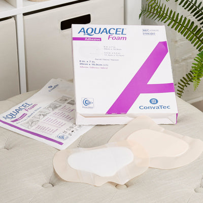 Aquacel® Silicone Adhesive with Border Silicone Foam Dressing, 7 x 8 Inch, 1 Box of 5 (Advanced Wound Care) - Img 7