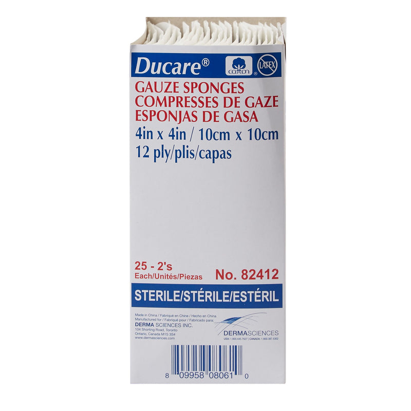 Ducare Sterile Gauze Sponge, 4 x 4 Inch, 1 Box of 25 (General Wound Care) - Img 3