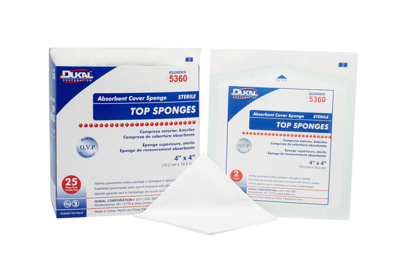 Dukal™ Sterile Nonwoven Sponge, 4 x 4 Inch, 1 Box of 25 (General Wound Care) - Img 2