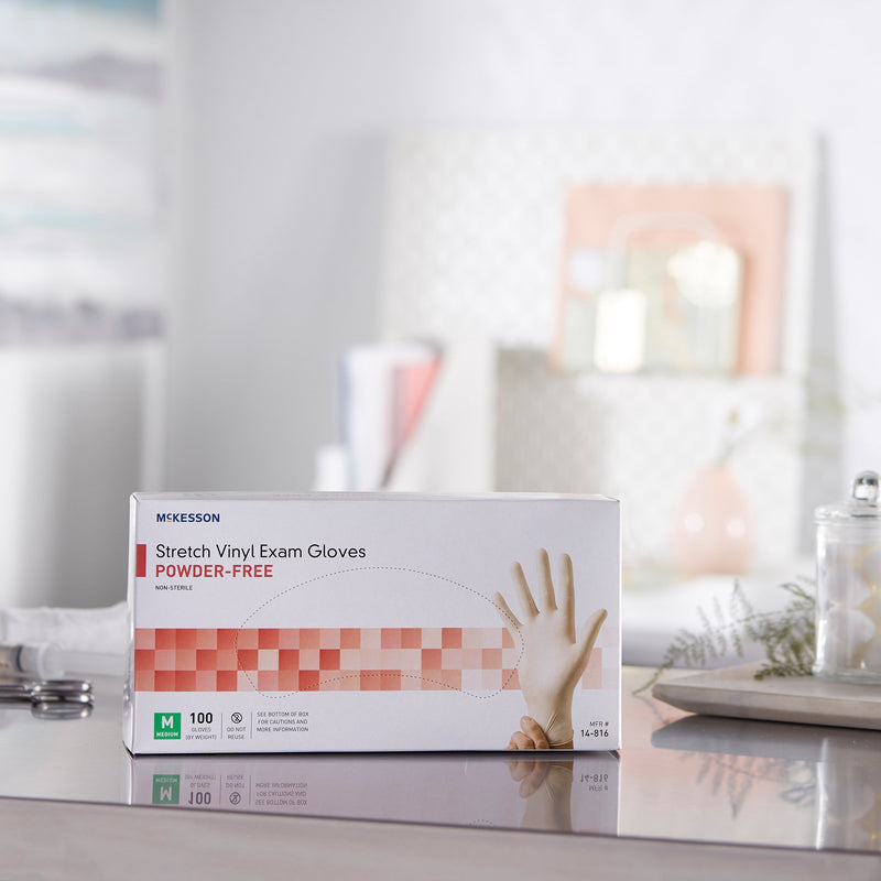 McKesson Stretch Vinyl Exam Glove, Medium, Ivory, 1 Box of 100 () - Img 10