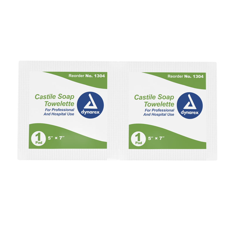 dynarex® Scented Castile Soap Towelettes, Individual Packets, 1 Box of 100 (Skin Care) - Img 2