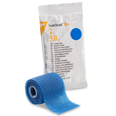 3M™ Scotchcast™ Plus Blue Cast Tape, 2 Inch x 4 Yard, 1 Box of 10 (Casting) - Img 1