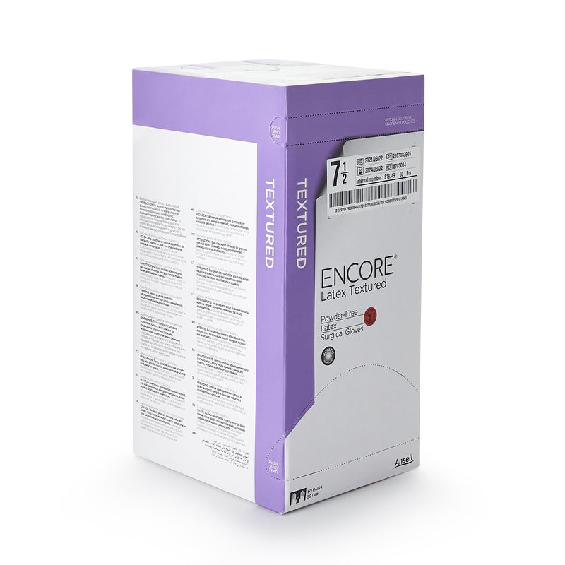 Encore® Latex Textured Surgical Glove, Size 7.5, Ivory, 1 Case of 200 () - Img 2