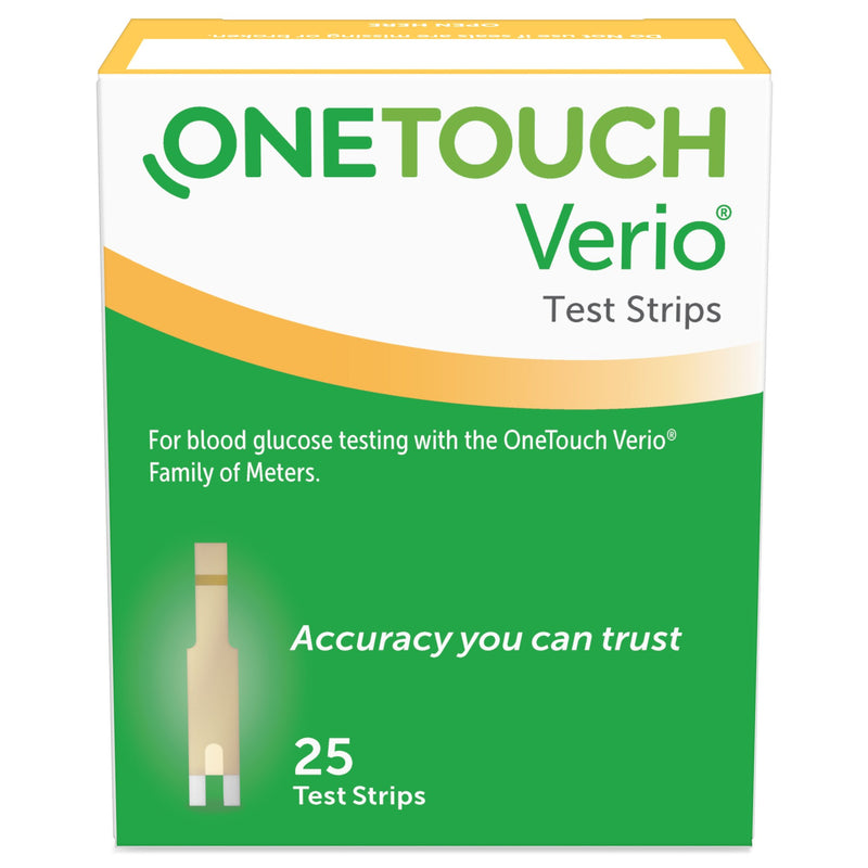 OneTouch Verio® Test Strips, 1 Box of 25 (Diabetes Monitoring) - Img 1