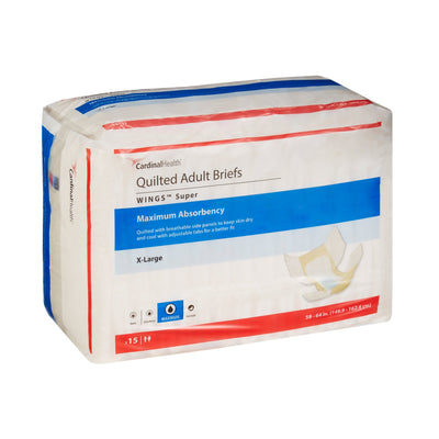 Wings™ Super Quilted Maximum Absorbency Incontinence Brief, Extra Large, 1 Bag of 15 () - Img 3