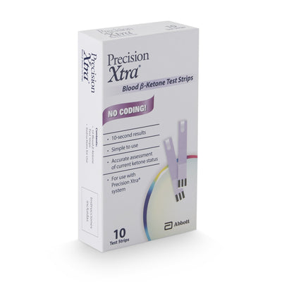 Precision Xtra Blood Ketone Test Strips, 1 Box of 10 (Diabetes Monitoring) - Img 2