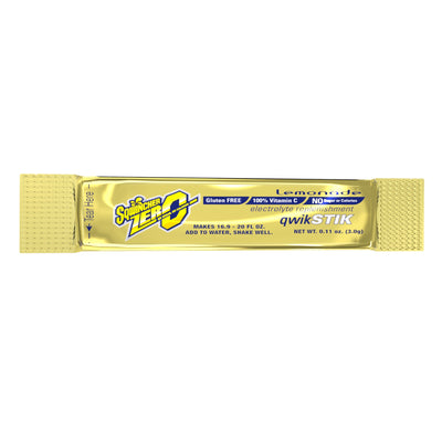 Sqwincher® Quik Stik® Zero Lemonade Electrolyte Replenishment Drink Mix, 0.11 oz. Packet, 1 Pack of 50 () - Img 1