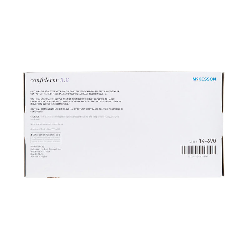 McKesson Confiderm® 3.8 Nitrile Exam Glove, Extra Large, Blue, 1 Box of 100 () - Img 2
