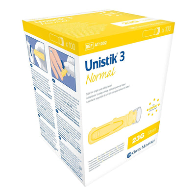 Unistik® 3 Normal Safety Lancet, 1 Box of 100 (Diabetes Monitoring) - Img 1