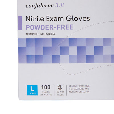 McKesson Confiderm® 3.8 Nitrile Exam Glove, Large, Blue, 1 Box of 100 () - Img 8