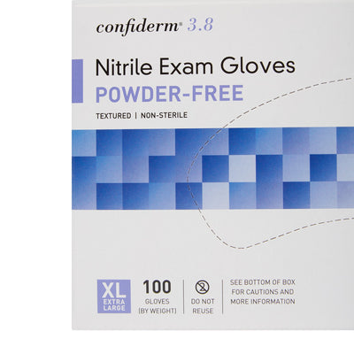 McKesson Confiderm® 3.8 Nitrile Exam Glove, Extra Large, Blue, 1 Box of 100 () - Img 6