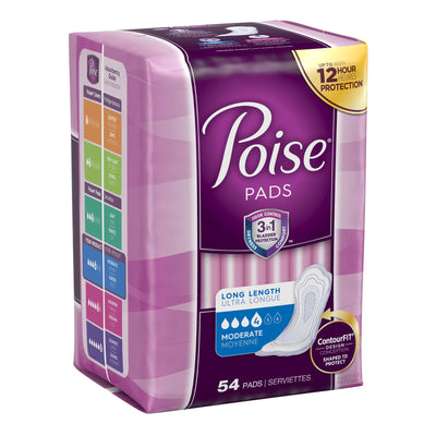 Poise Bladder Control Pads, Adult Women, Moderate Absorbency, Disposable, 12.20" Length, 1 Case of 108 () - Img 4