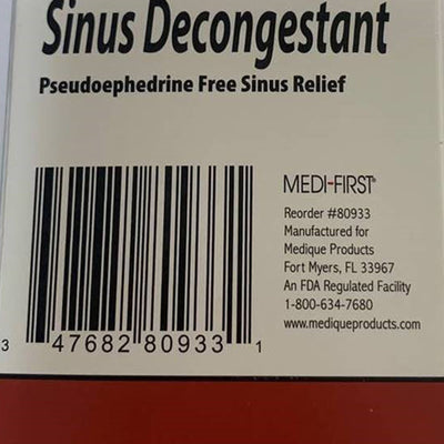 Medi-First® Phenylephrine Sinus Relief, 1 Box of 100 (Over the Counter) - Img 5