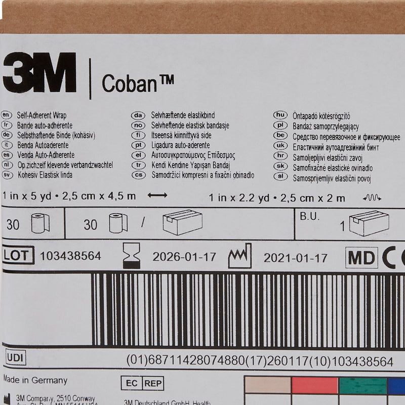 3M™ Coban™ Self-adherent Closure Cohesive Bandage, 1 Inch x 5 Yard, Blue, 1 Roll (General Wound Care) - Img 7