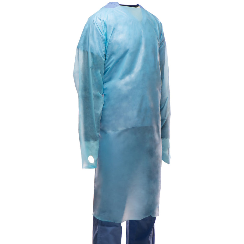 GOWN, IMPERVIOUS FLUID ISOLTN CPE BLU UNISEX (15/BX 5BX/CS) (Gowns) - Img 3