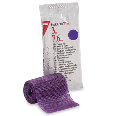 3M™ Scotchcast™ Plus Purple Cast Tape, 3 Inch x 4 Yard, 1 Box of 10 (Casting) - Img 1