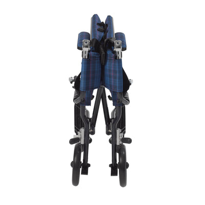 drive™ Fly-Lite Ultra Lightweight Transport Wheelchair, Blue with Blue Finish, 1 Each (Mobility) - Img 2