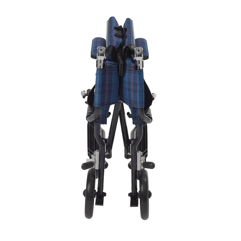 drive™ Fly-Lite Ultra Lightweight Transport Wheelchair, Blue with Blue Finish, 1 Each (Mobility) - Img 2