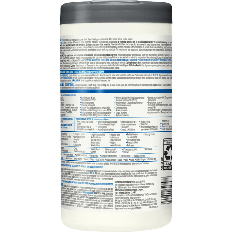 Clorox Healthcare® VersaSure® Surface Disinfectant Wipes, 150 Count Cannister, 1 Case of 6 (Cleaners and Disinfectants) - Img 2