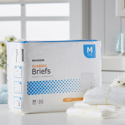 McKesson Classic Light Absorbency Incontinence Brief, Medium, 1 Bag of 24 () - Img 10