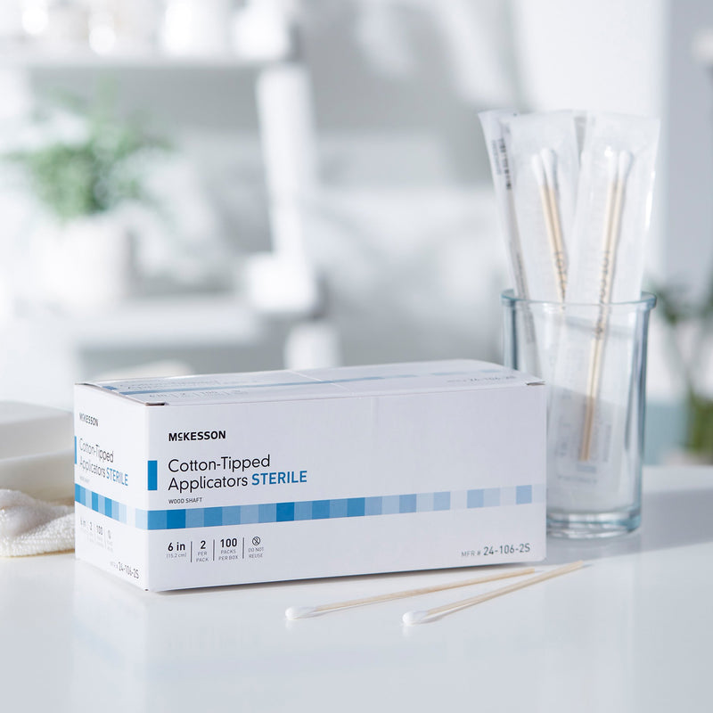 McKesson Cotton Tip Wood Shaft Swabsticks, 6-Inch Length, 1 Box of 100 (General Wound Care) - Img 10