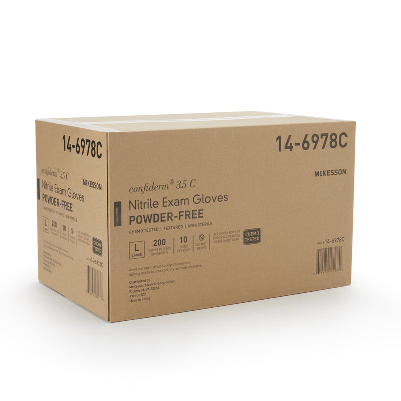 McKesson Confiderm® 3.5C Nitrile Exam Glove, Large, Blue, 1 Box of 200 () - Img 7