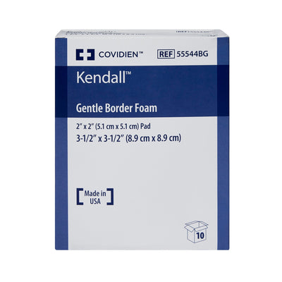 Kendall™ Border Foam Gentle Adhesion Silicone Adhesive with Border Silicone Foam Dressing, 3½ x 3½ Inch, 1 Case of 50 (Advanced Wound Care) - Img 2