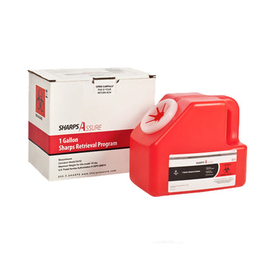 Sharps Assure Mail-Back Sharps Container, 1 Gallon, 9 x 5-1/2 x 7-3/10 Inch, 1 Each () - Img 1