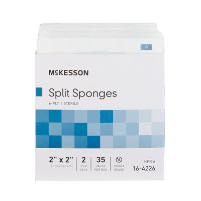 McKesson IV/Drain Split Dressing, 2 x 2 Inch, 1 Box of 35 (General Wound Care) - Img 2