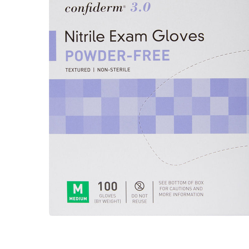 McKesson Confiderm® 3.0 Nitrile Exam Glove, Medium, Blue, 1 Box of 100 () - Img 4